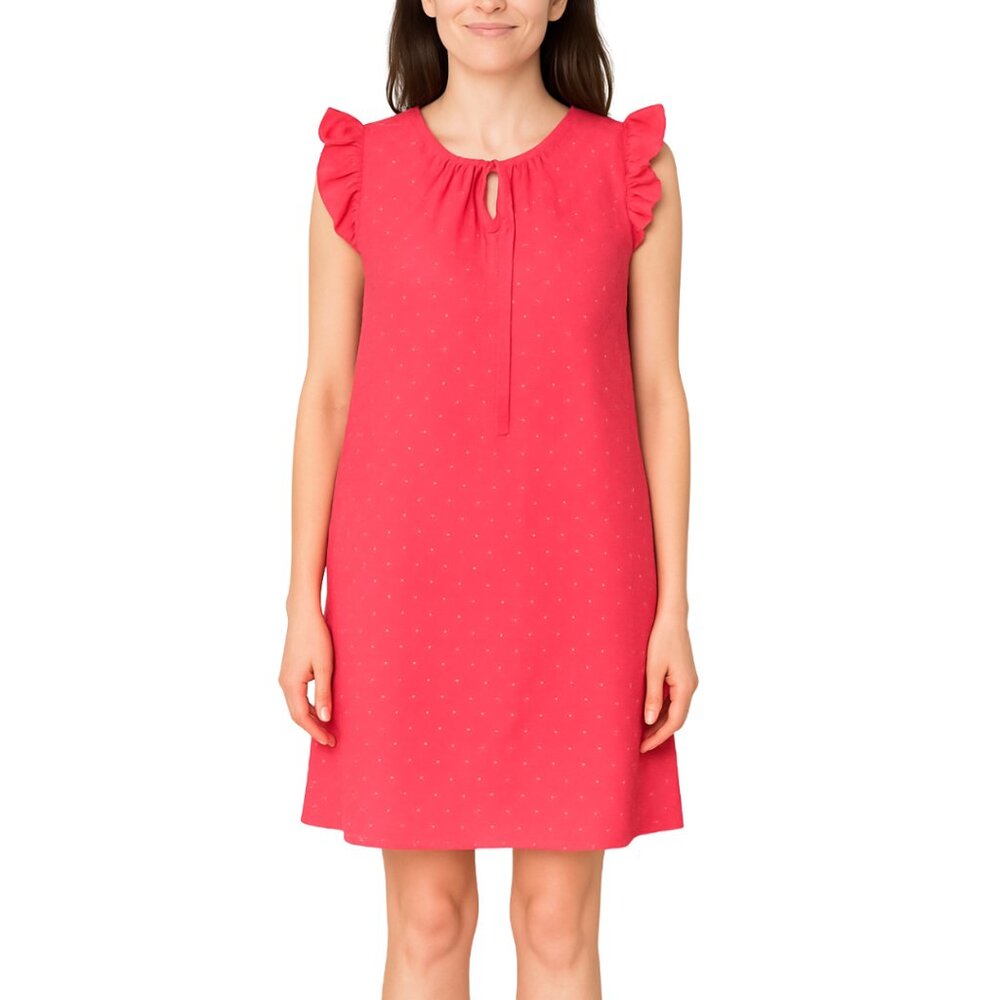 143 Story by Line Up Bright Coral Women's Summer Dress Medium Flutter Cap Sleeve